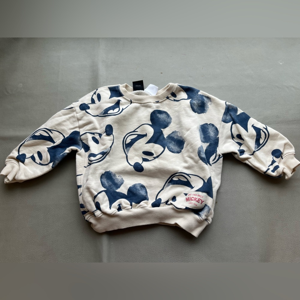 Zara Mickey blue watercolor sweatshirt